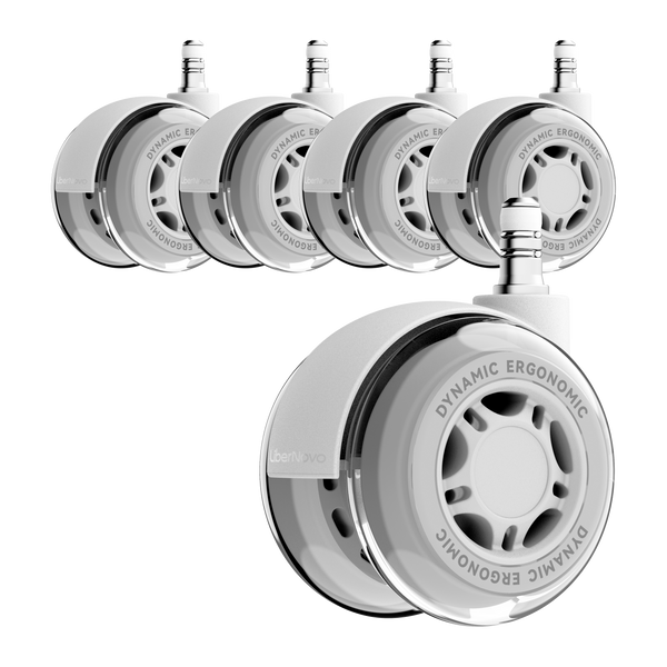 Roues doubles en caoutchouc LiberNovo 7,5 cm – Glisse sans effort sur tapis et parquet
