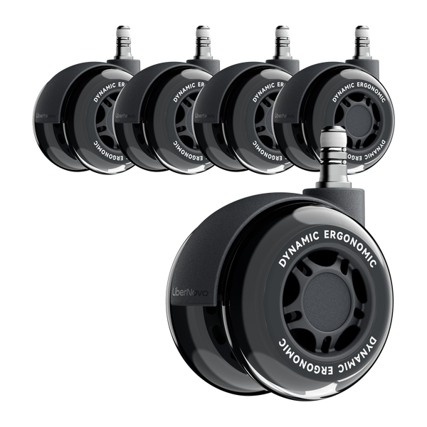 Roues doubles en caoutchouc LiberNovo 7,5 cm – Glisse sans effort sur tapis et parquet
