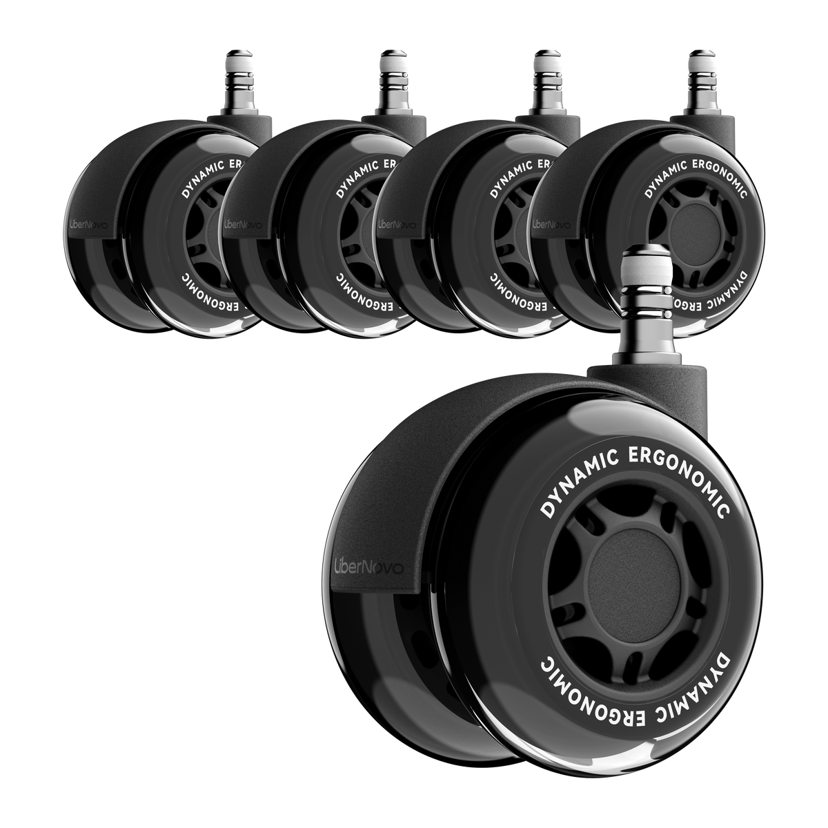 Roues doubles en caoutchouc LiberNovo 7,5 cm – Glisse sans effort sur tapis et parquet
