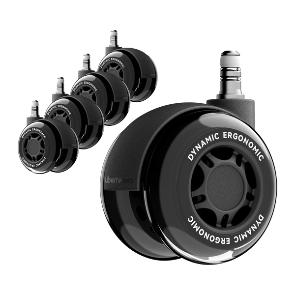 Roues doubles en caoutchouc LiberNovo 7,5 cm – Glisse sans effort sur tapis et parquet
