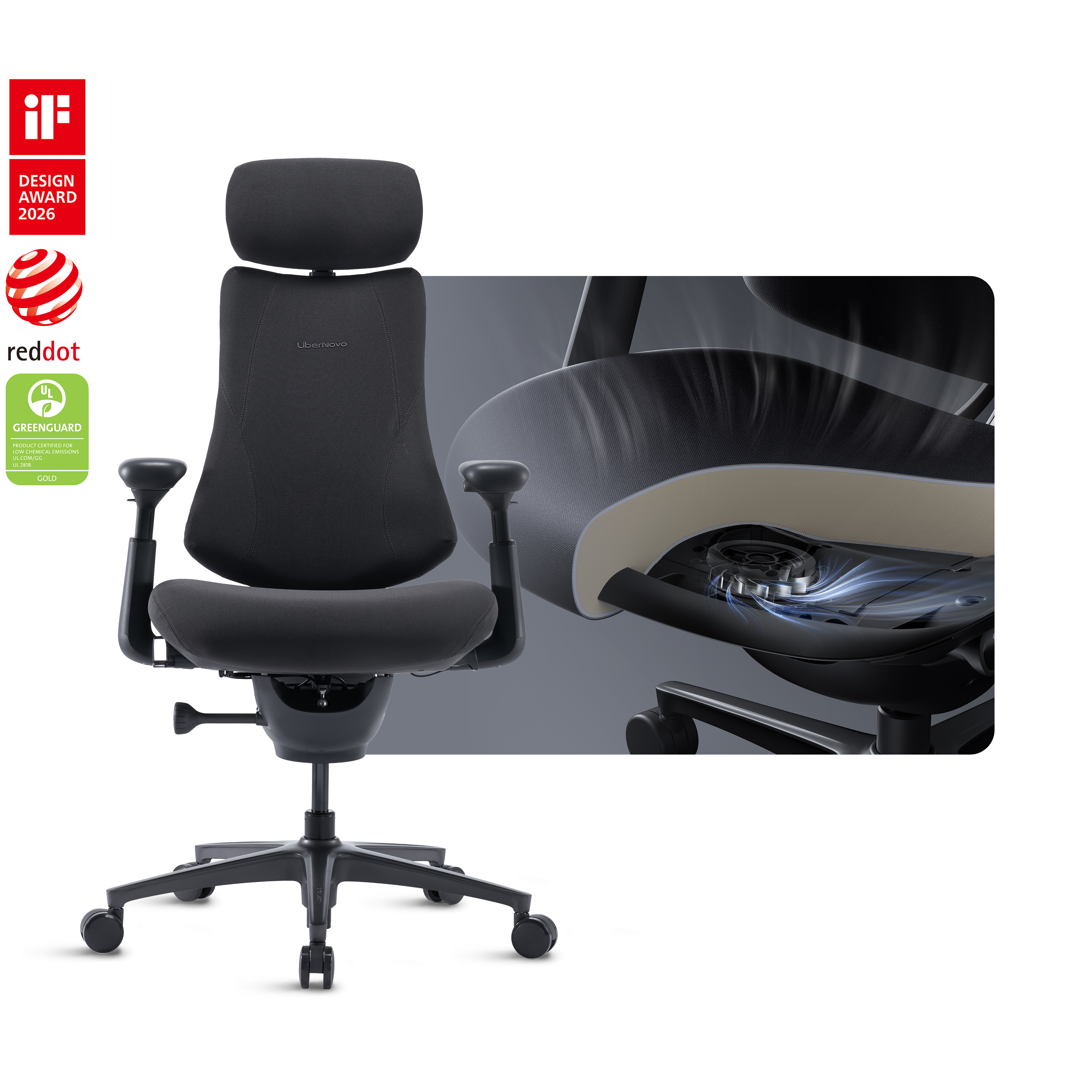 Chaise ergonomique dynamique LiberNovo Omni Pro