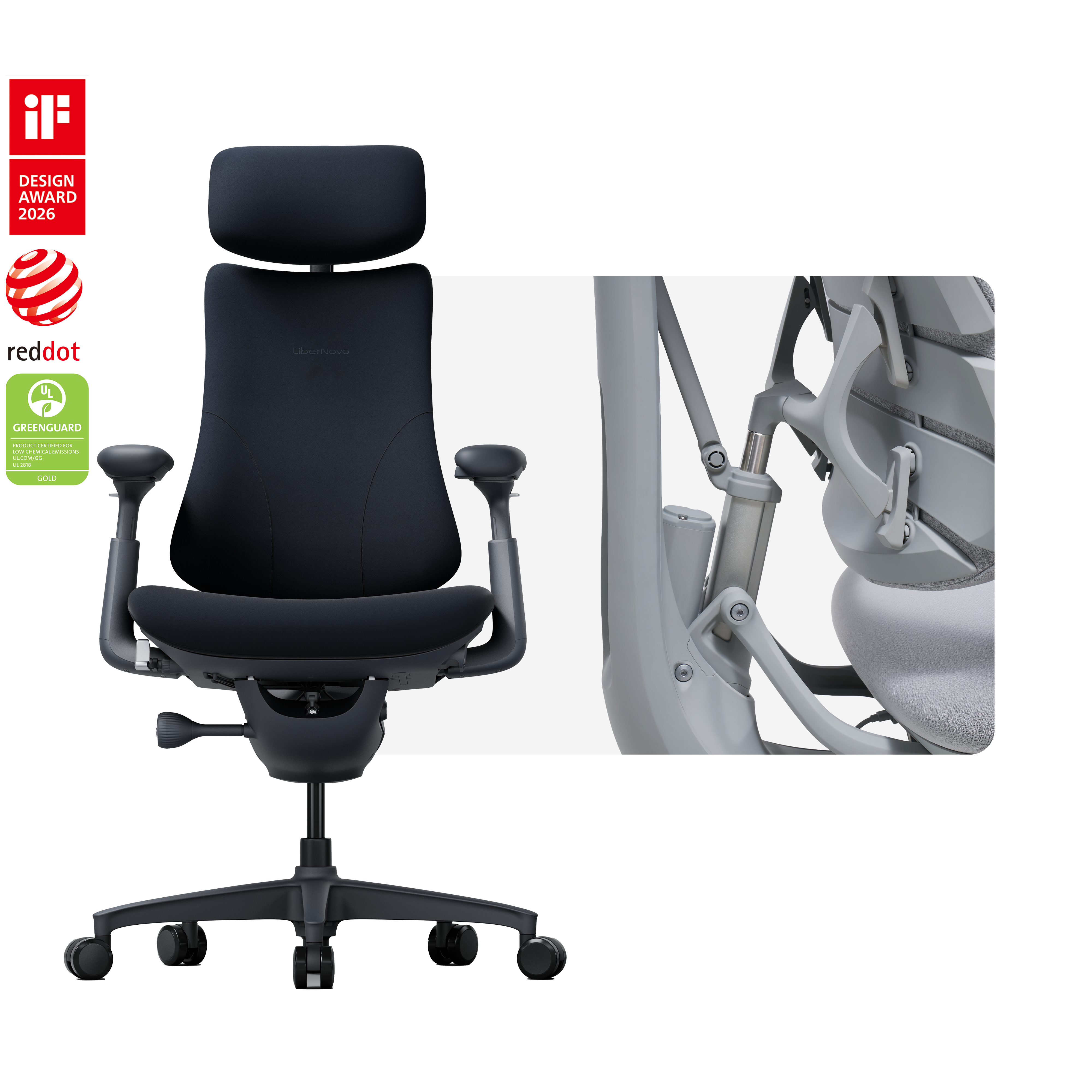 Chaise ergonomique dynamique LiberNovo Omni