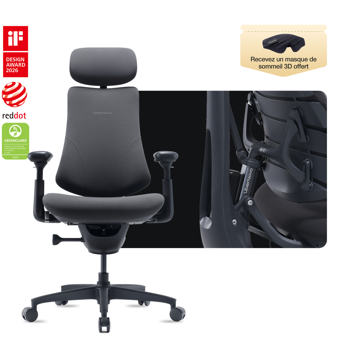 Chaise ergonomique dynamique LiberNovo Omni
