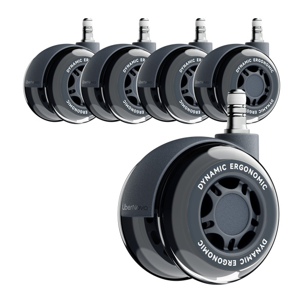 Roues doubles en caoutchouc LiberNovo 7,5 cm – Glisse sans effort sur tapis et parquet
