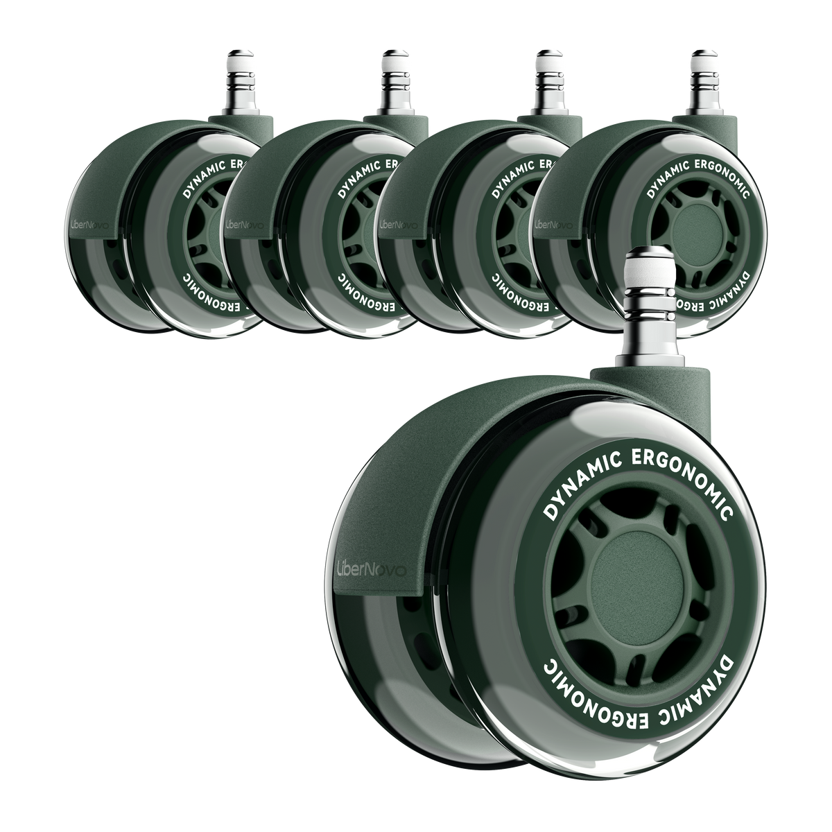 Roues doubles en caoutchouc LiberNovo 7,5 cm – Glisse sans effort sur tapis et parquet
