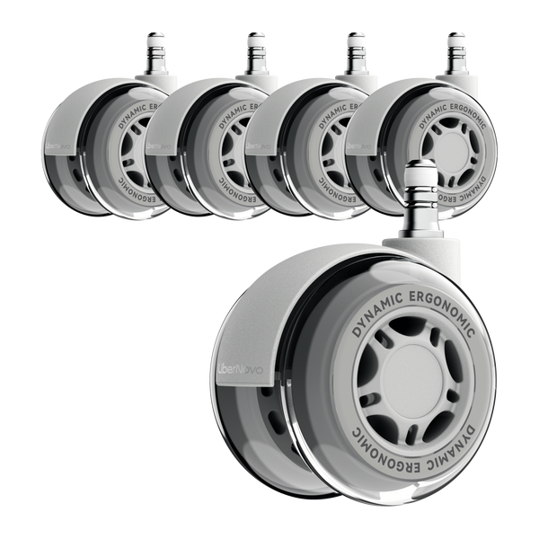 Roues doubles en caoutchouc LiberNovo 7,5 cm – Glisse sans effort sur tapis et parquet
